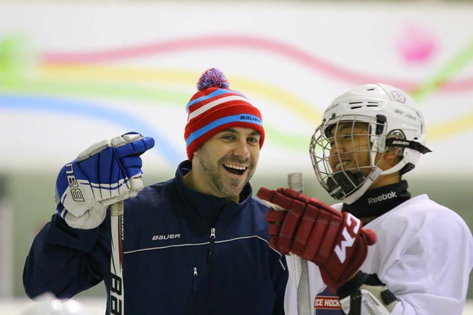 Lang and a player